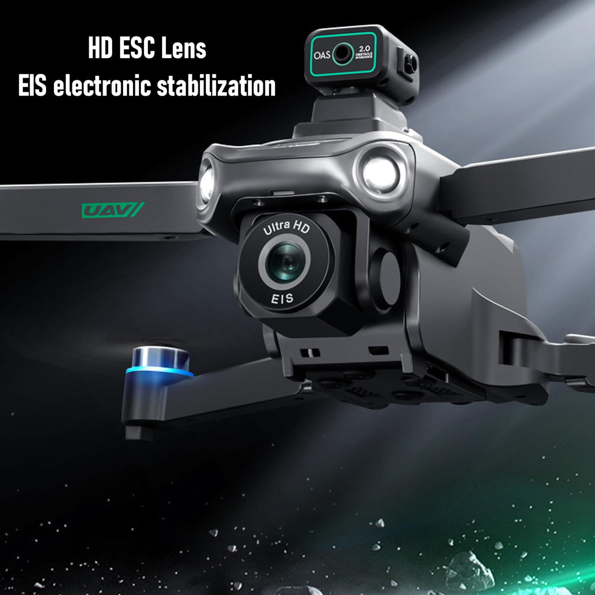 Mini Drone con Cámara Dual, Drone RC sin Escobillas con Control Remoto LCD, Evitación de Obstáculos, Cuadricóptero RC de 1000M para Niños y Adultos