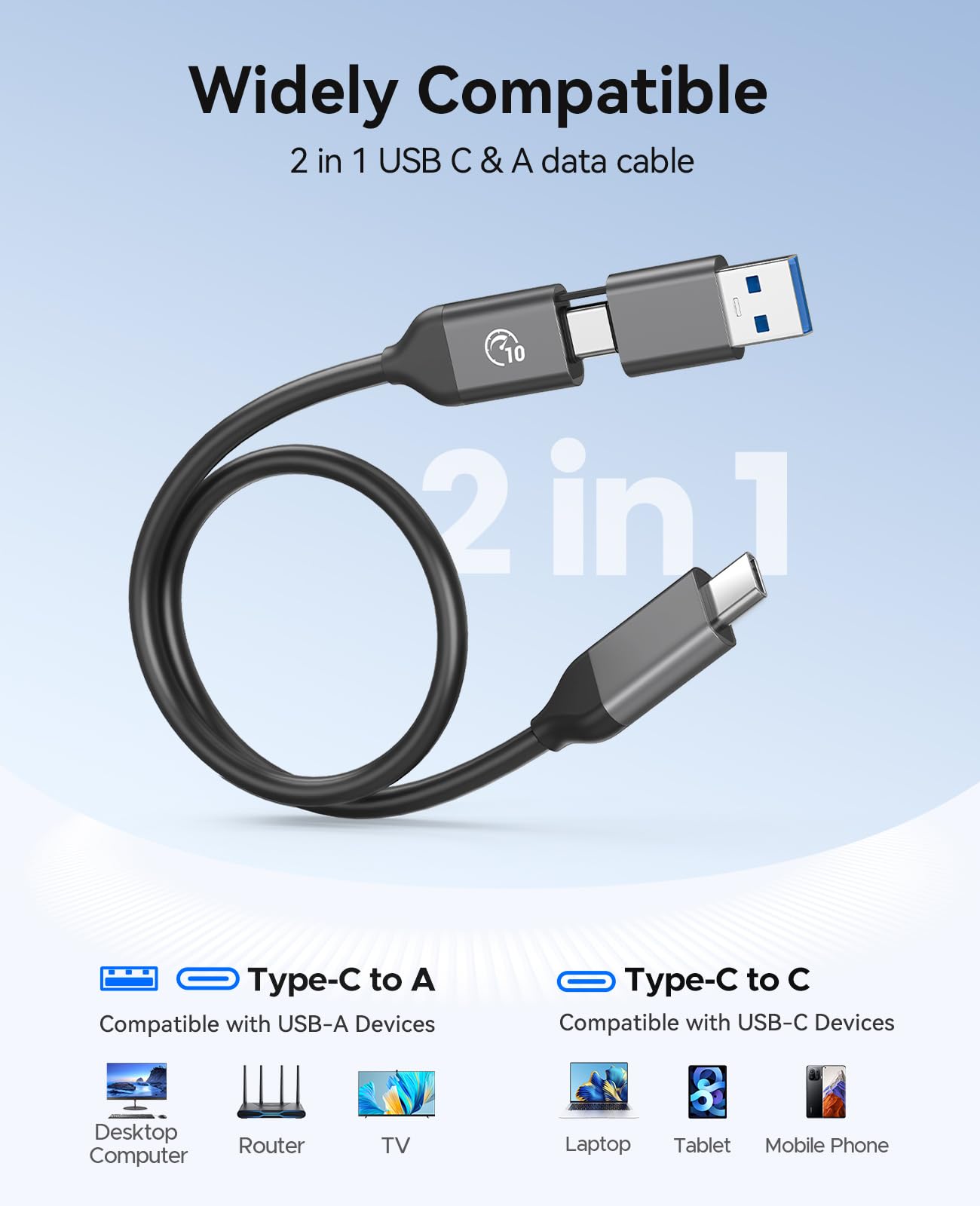 ORICO SSD portátil de con Cable USB C 2 en 1, Unidades de Estado sólido externas, hasta 460 MB/s, indicador de Estado, Almacenamiento fiable para Smartphone, Tablet y PC con USB-C - B5PLUS (480, GB)