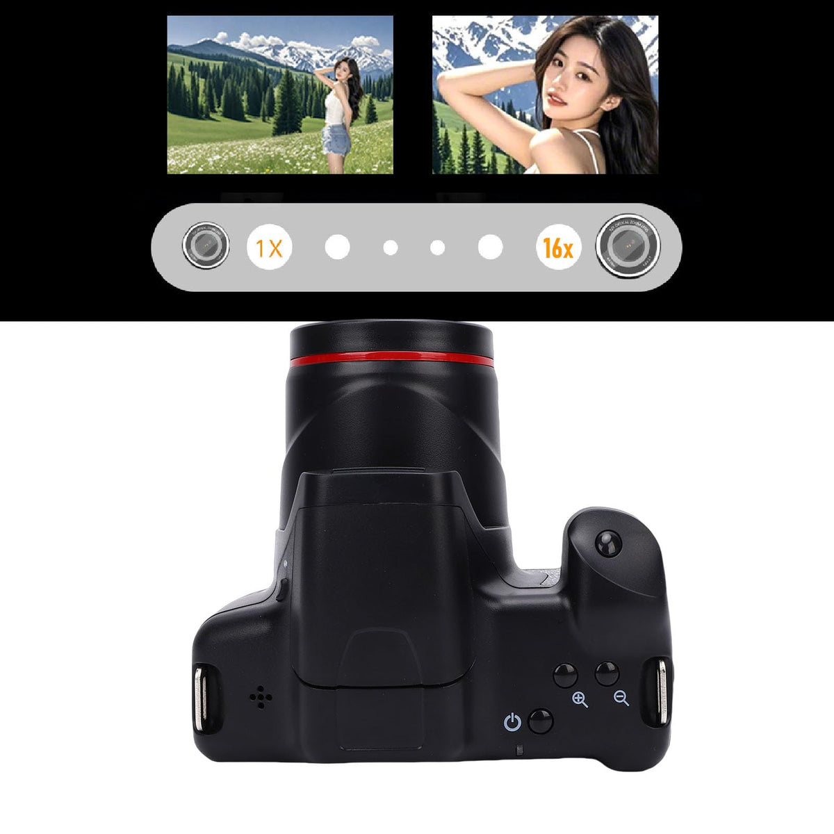 Akozon Cámara DSLR 1080P HD Zoom 16X Enfoque Automático Cámara Digital de 16MP Fotografía de Vlogging de Viajes