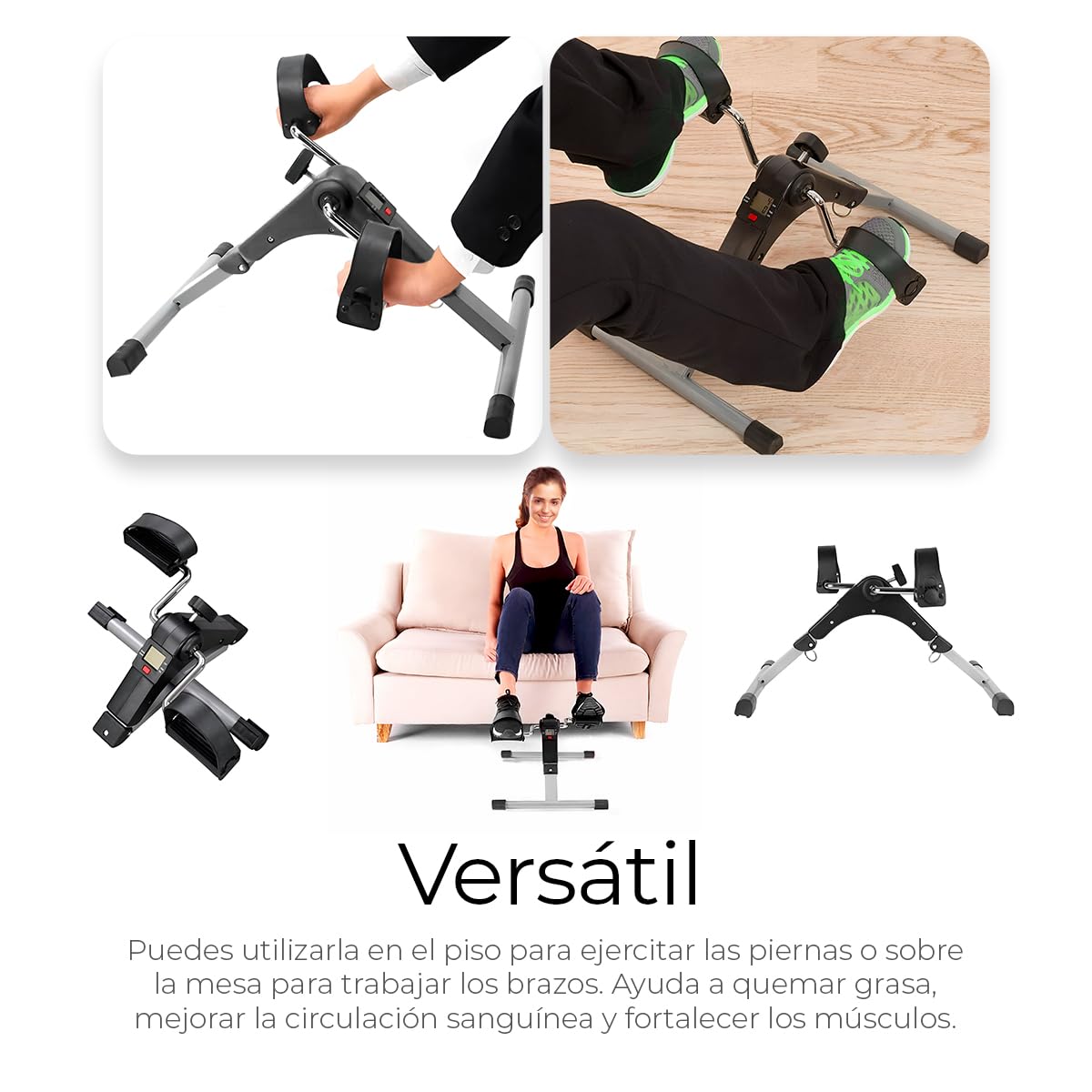 Raganet, Ejercitador de Pedal Fitness, Bicicleta Estática para Entrenamiento de Piernas plegable con Pantalla LED y Resistencia Ajustable, Uso Profesional o del Hogar, Rehabilitación y fortalecimiento