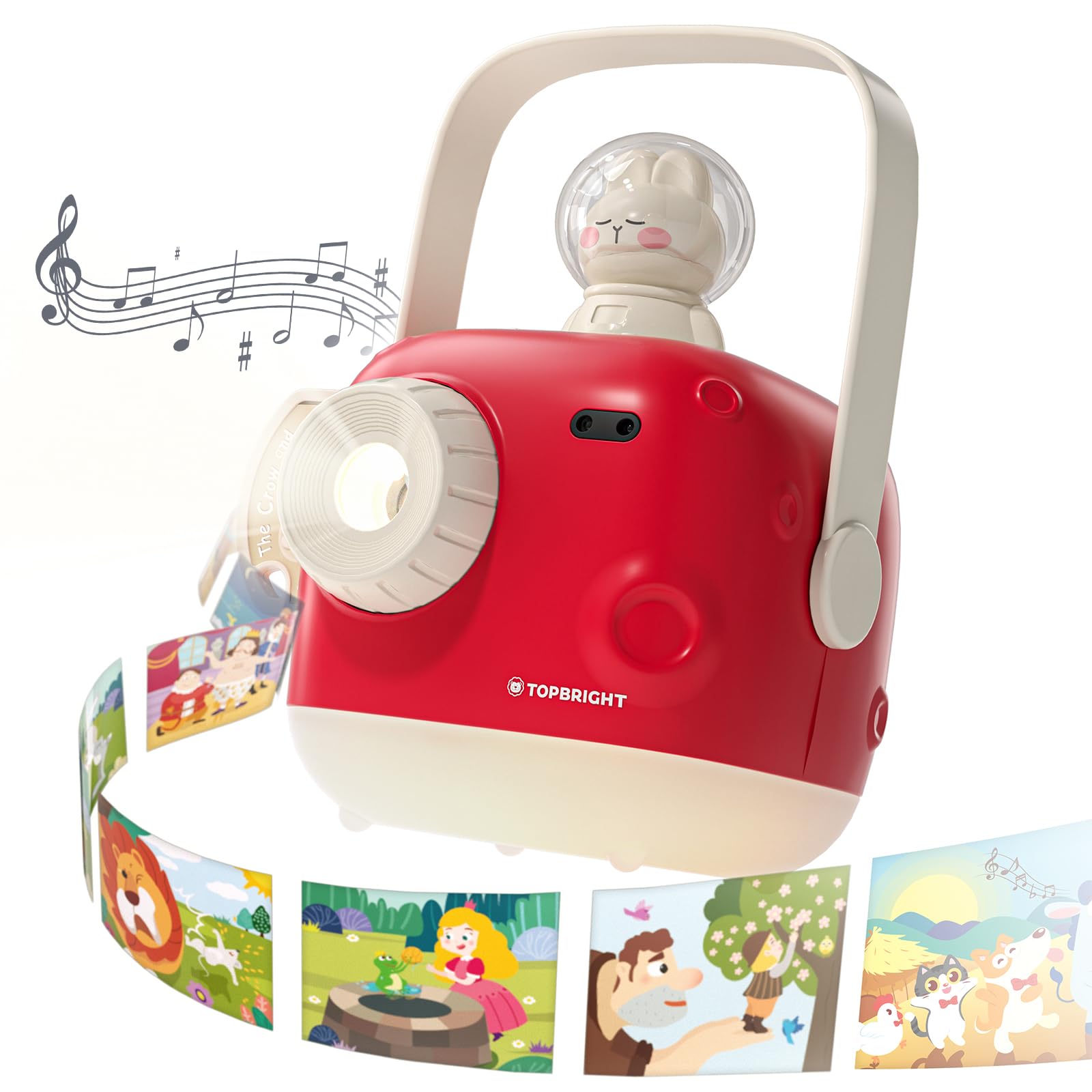 parte superior BRIGHT Proyector de historias para niños, libros de audio con 8 historias y música, juguetes para contar historias con luz nocturna, regalos de Navidad y Pascua, regalos de cumpleaños