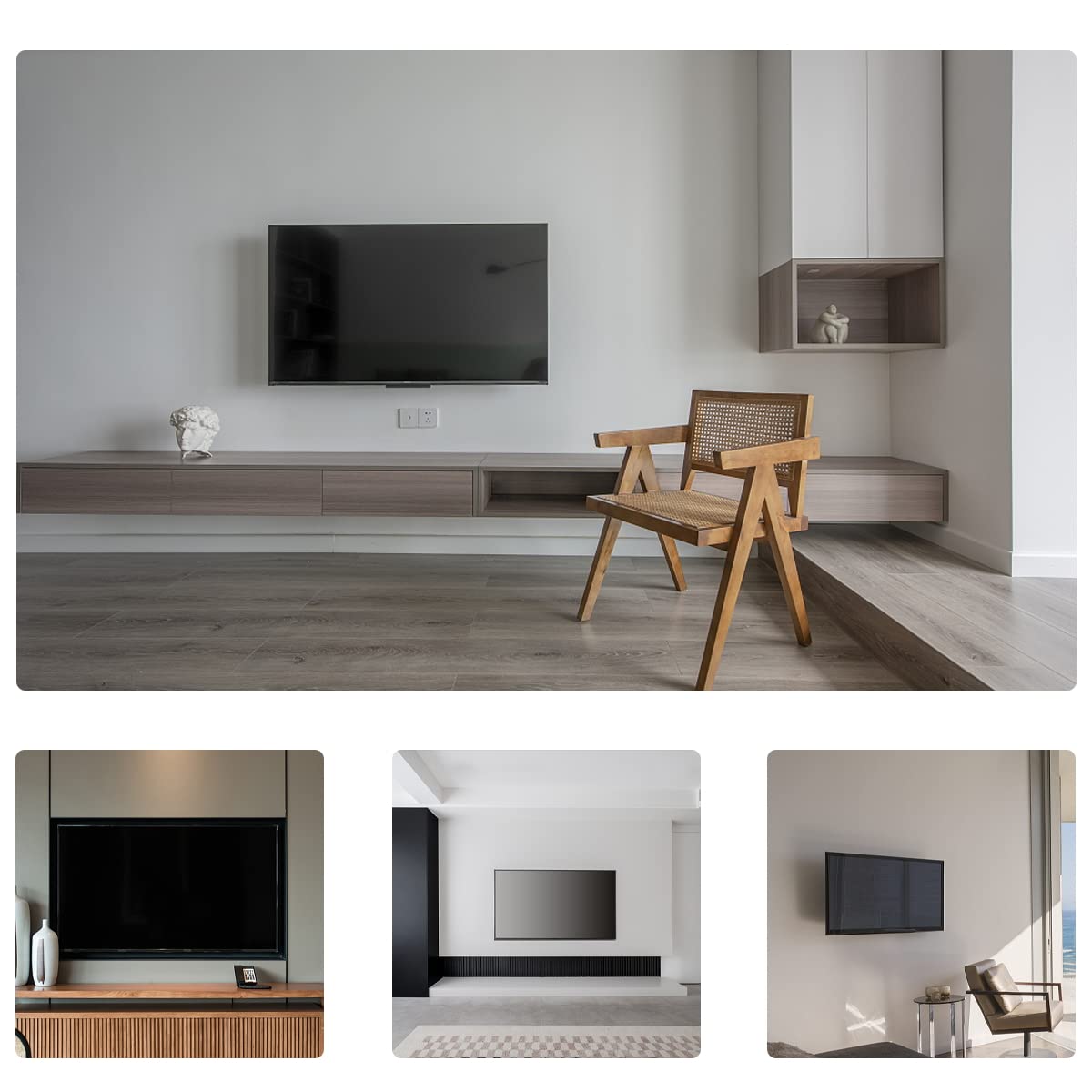 Salandens Soporte TV Universal, Soporte para Pantallas de LED y LCD de 26 a 65 Pulgadas, Soporta hasta 50 kg, Acero Súper Reforzado, Máx VESA 400x400 mm