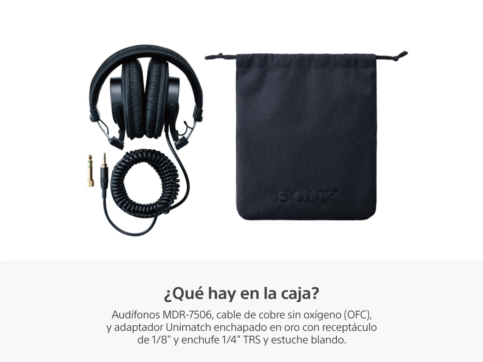 Sony Audífonos profesionales de diafragma grande ideal para grabar en estudios MDR7506