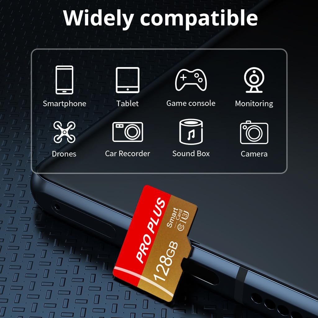 Bliksem Paquete de 2 Tarjeta de Memoria de 128 GB con Adaptador SD, Tarjeta SD de Alta Velocidad, Tarjeta TF, UHS-I C10 A1, para Tablet, Teléfono Celular, Cámara, Audio de Coche (TF162 128 GB)