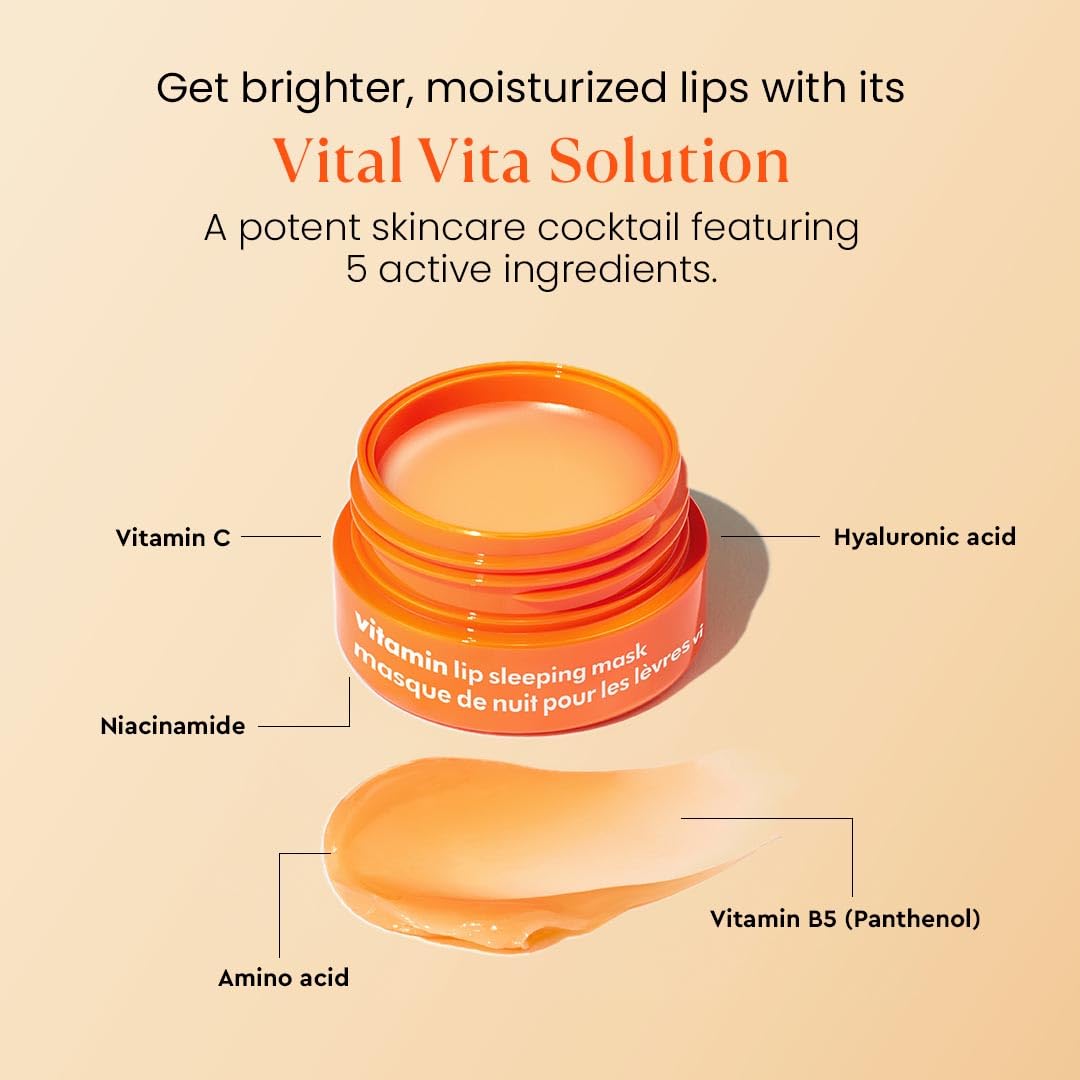 The Face Shop - Mascarilla nocturna de labios con vitamina C - Tratamiento hidratante para labios radiantes con efecto glow - K-beauty coreano original para suavidad intensa