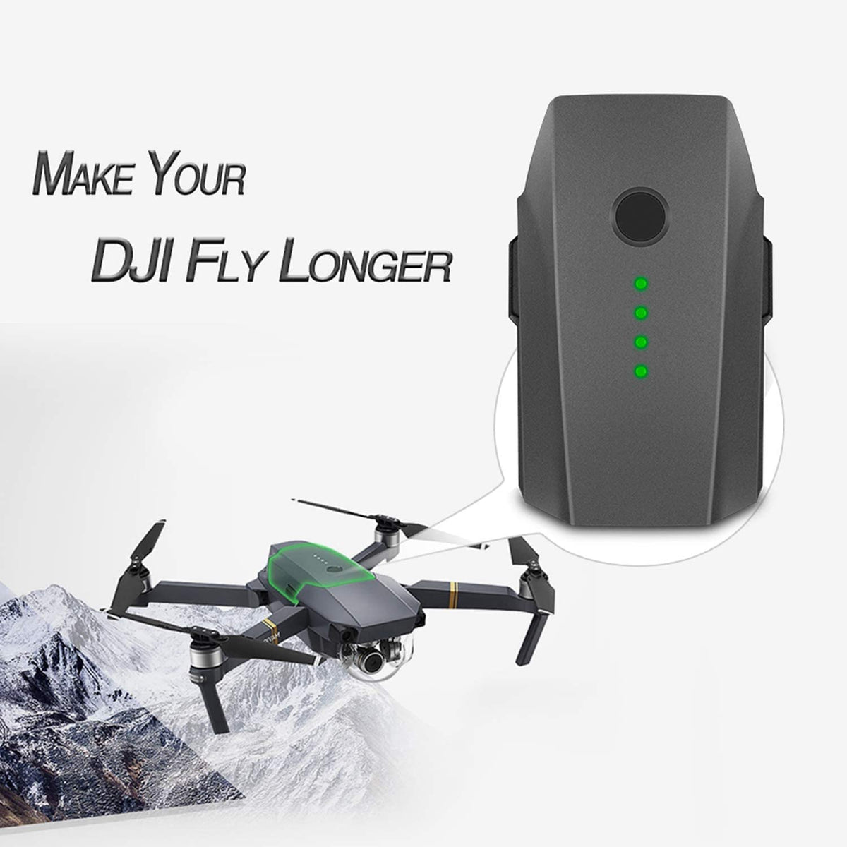 Batería de vuelo inteligente LiPo de 3830 mAh compatible con DJI Mavic Pro, DJI Mavic Pro Platinum, DJI Mavic Pro Alpine White Drone (no compatible con Mavic 2)