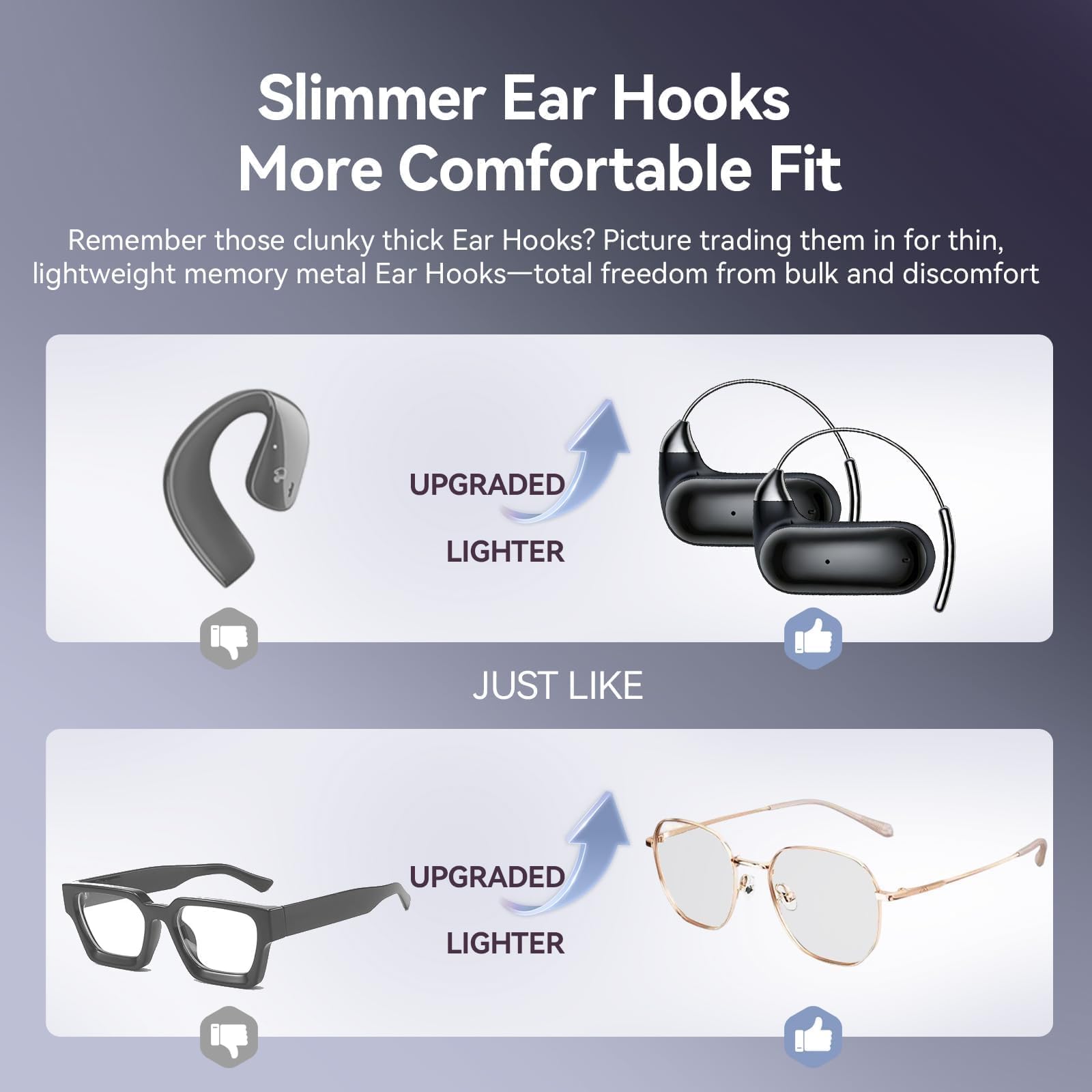 Xmenha - Auriculares de oído abierto inalámbricos, Bluetooth, auriculares de conducción de aire óseo, con ganchos para correr