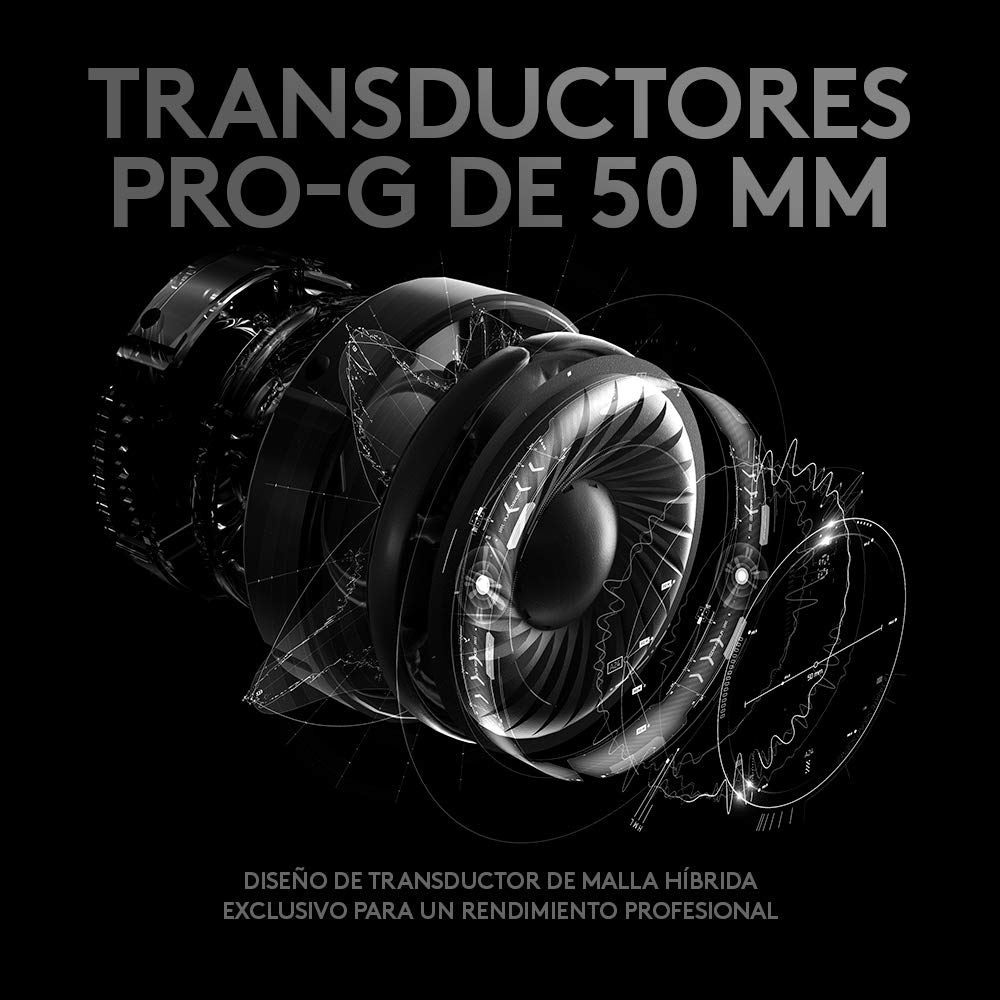 Logitech G Pro X Audífonos Gaming con Cable y Micrófono Blue Vo!CE, DTS Headphone:X 7.1, Controladores Pro-G de 50 mm, Sonido Surround 7.1 para Esports, para PC/PS/Xbox/Nintendo Switch - Color Negro