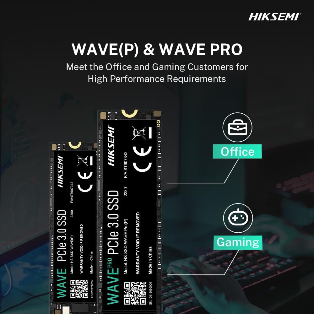 HIKSEMI Wave(P) SSD 512GB, PCIe 3.0x4 NVMe M.2 2280, Velocidad de Lectura: 2,500MB/s, Escritura: 1,025MB/s, 3D NAND
