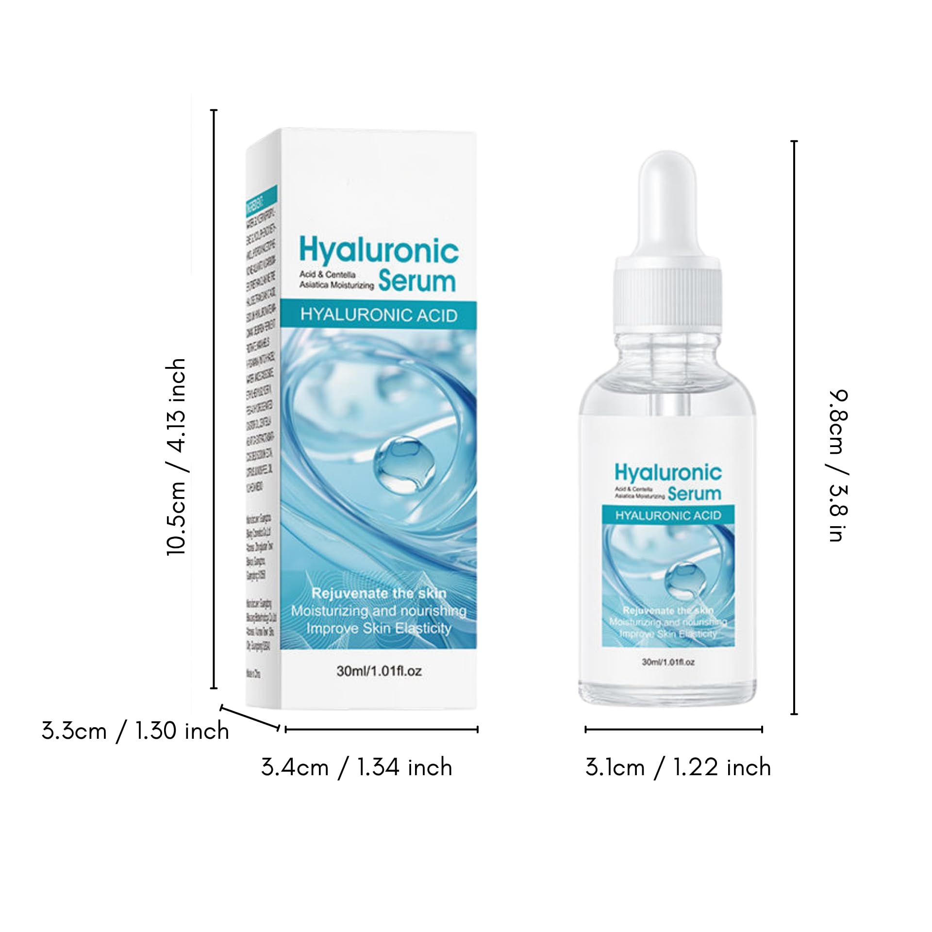 AKAM Serum Facial 4en1: Niacinamida, Ácido Hialurónico y Vitamina C y E Colágeno Á Glicólico Hidratación(4N1, 30ml)