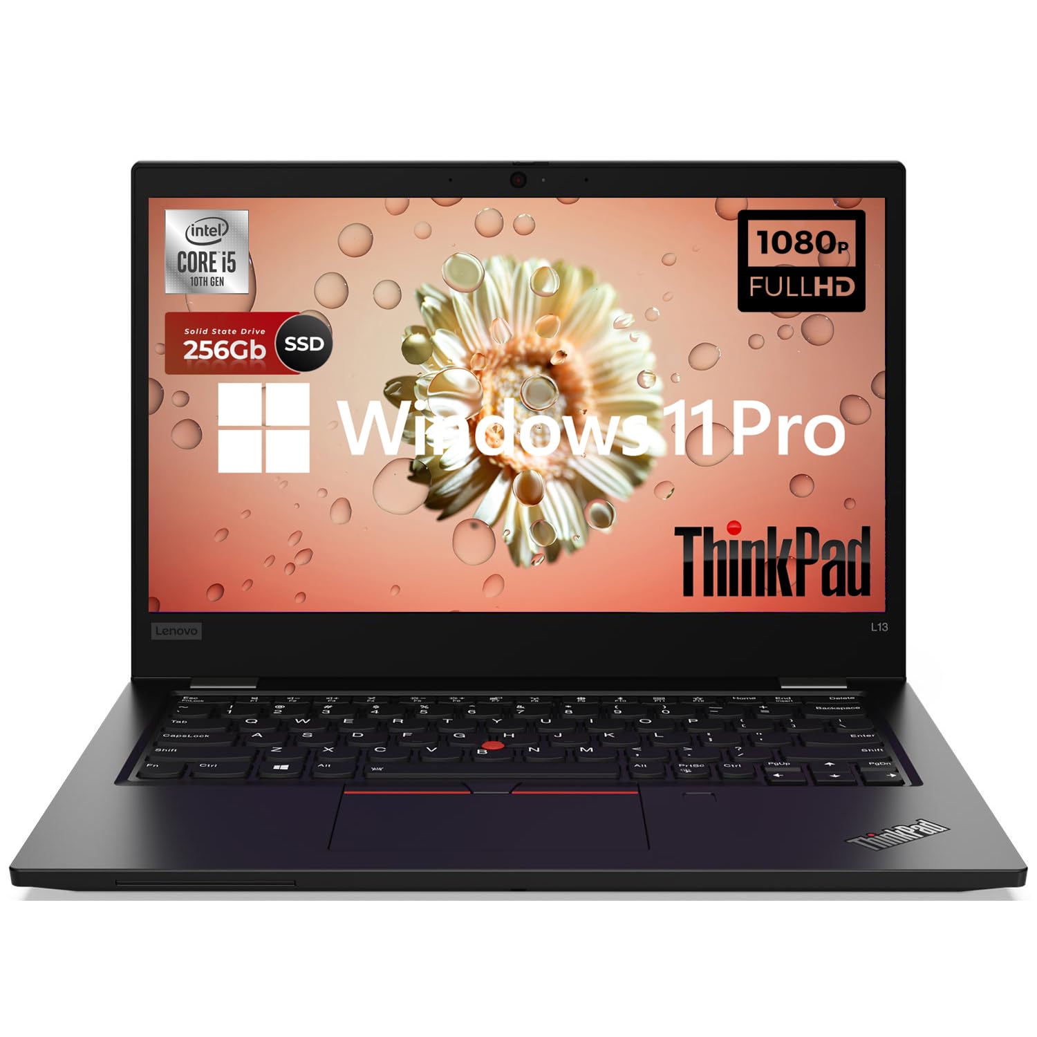 Lenovo Thinkpad L13 Gen1 - computadora portátil para negocios y estudiantes, 13.3 pulgadas Didsplay Notebook PC, procesador Core i5-10210 de 1.6 GHz, 8 GB DDR4 RAM, 256 GB SSD, cámara web, ventana 11