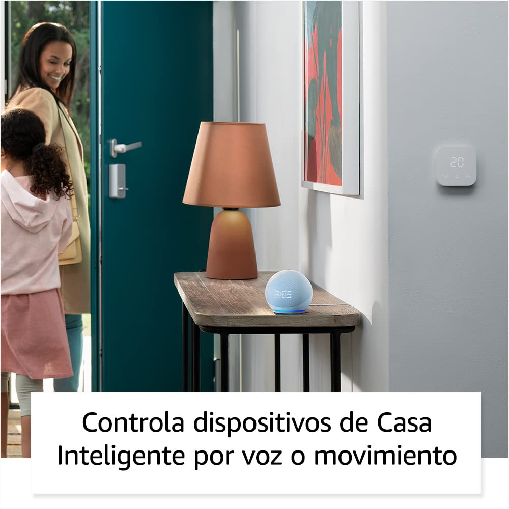 Amazon Echo Dot (modelo más reciente): bocina Alexa con sonido vibrante, ideal para recámaras, comedores y oficinas (blanco)