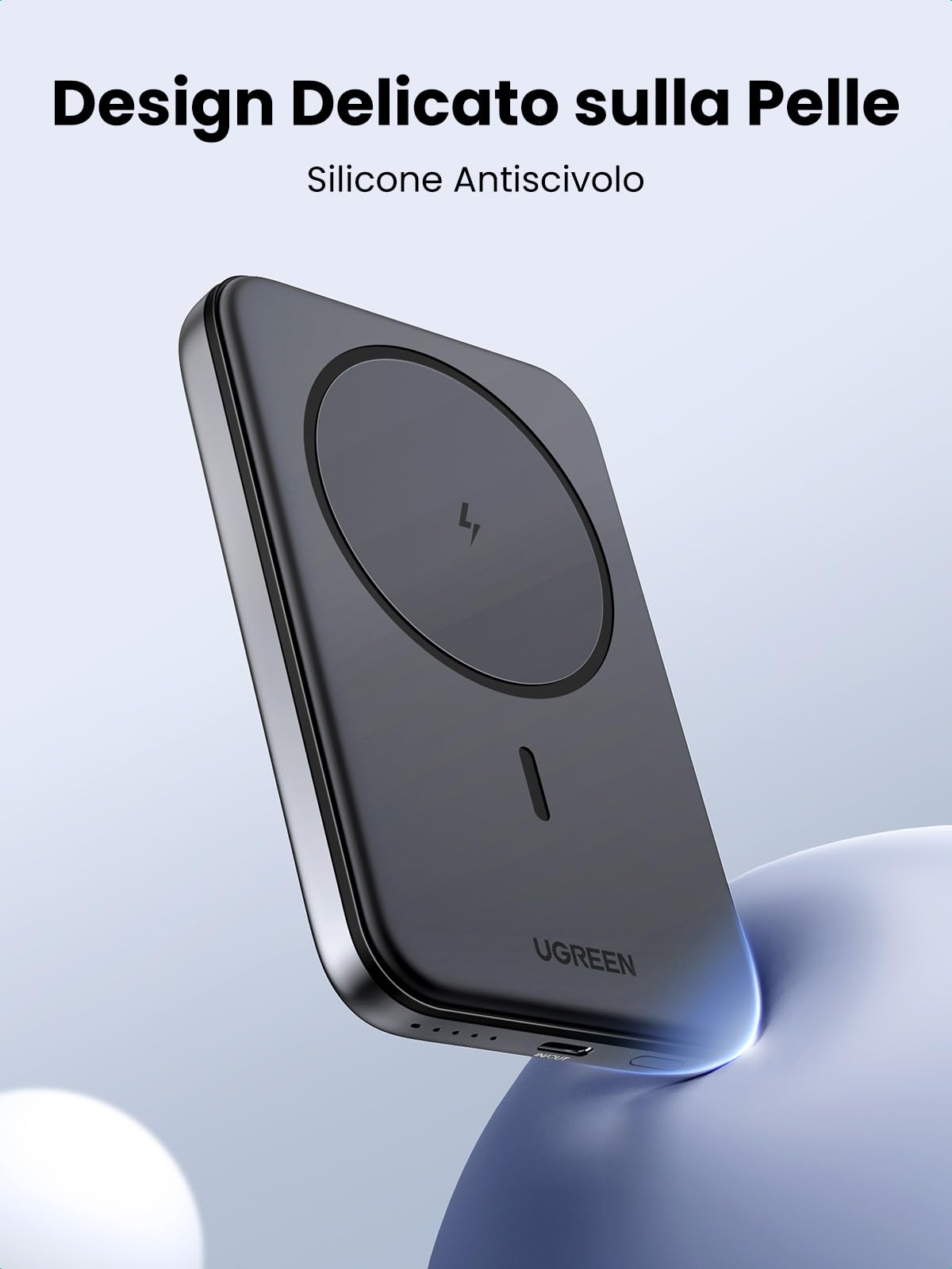 UGREEN 5000mAh Power Bank Inalámbrico 15W, USB C Cargador Portátil Magnético Carga Rápida, Powerbank Batería Externa Compatible con iPhone 16/15/14 Series, Galaxy, Xiaomi, iPad, Negro