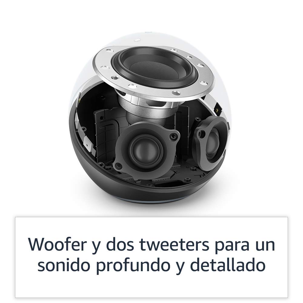 Amazon Echo (modelo más reciente): bocina Alexa con sonido premium, ideal para recámaras grandes, salas y cocinas (negro)