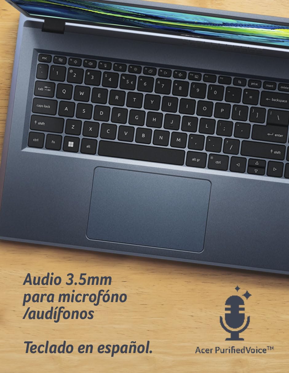 Acer Laptop Ryzen5 Aspire 3 Pantalla Touch | AMD R5-7520U, 4 Núcleos | 8GB RAM | 512GB SSD | Panel Touch 15.6'' FHD | AMD Radeon Graphics