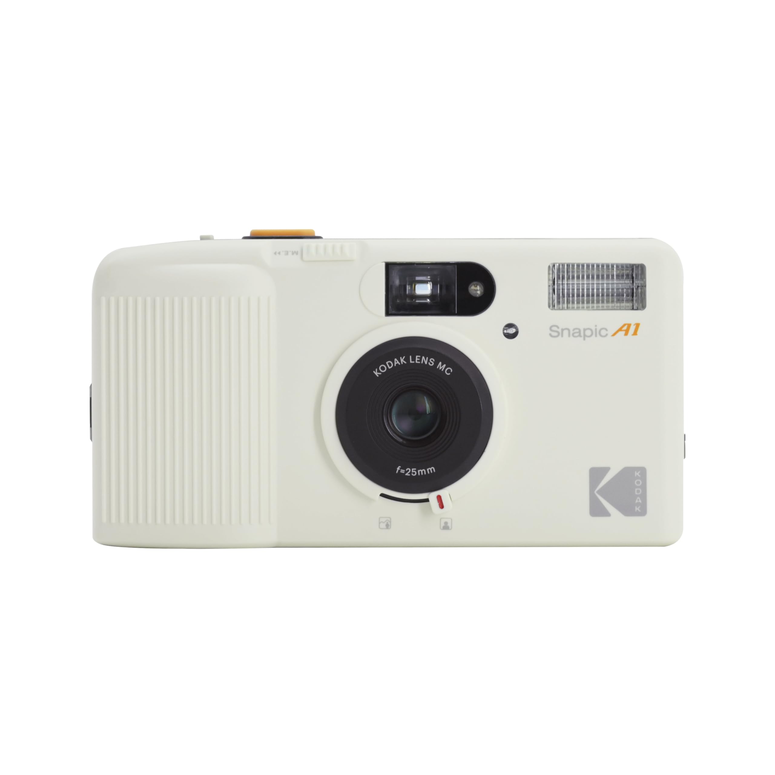 KODAK Snapic A1 Cámara de película de 35 mm, 35 mm, Reutilizable, Enfoque de 2 Zonas, Ligera, compacta (Blanco Marfil) (La película y la batería AAA no están Incluidas)