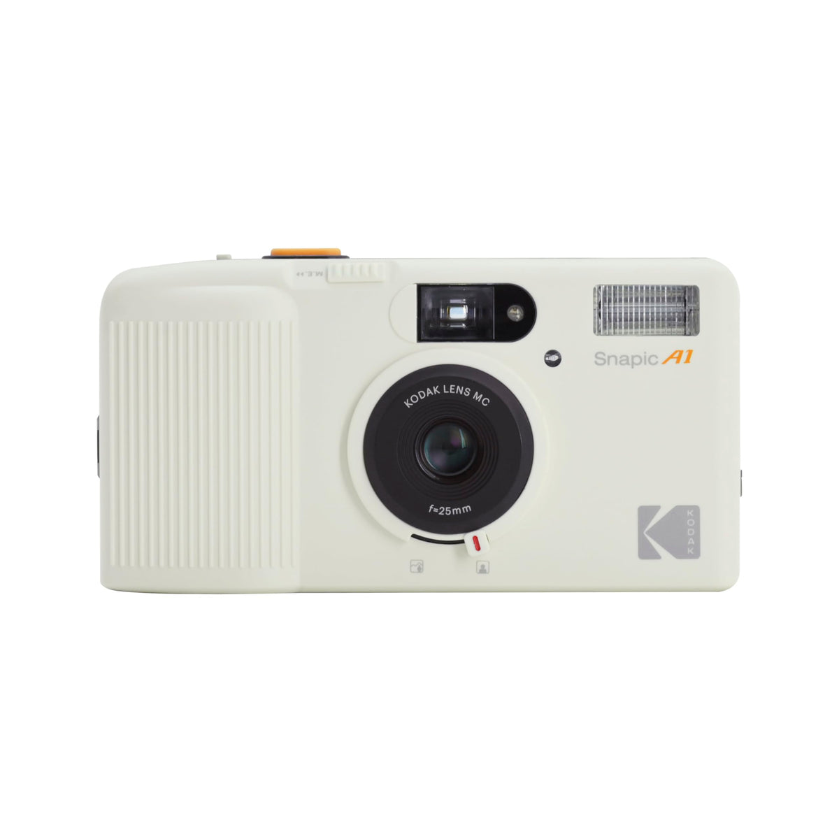 KODAK Snapic A1 Cámara de película de 35 mm, 35 mm, Reutilizable, Enfoque de 2 Zonas, Ligera, compacta (Blanco Marfil) (La película y la batería AAA no están Incluidas)