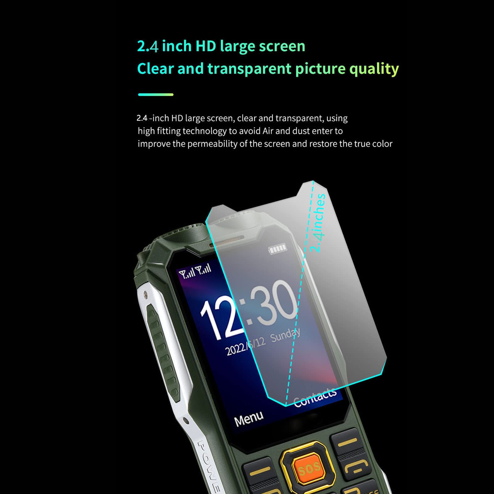 Teléfono celular para personas mayores, 2.6in Botones grandes de alto volumen 16800mAh Teléfono móvil de larga espera para personas mayores, música, radio, linterna 2G Teléfono celular multifuncional