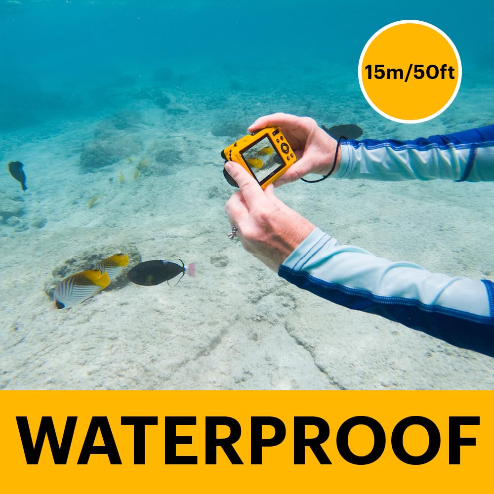 KODAK PIXPRO WPZ2 - Cámara Digital WiFi Resistente al Agua, a Prueba de Polvo, 16 MP, Zoom óptico 4X, 1080P, Full HD, Video, vlogging, LCD de 2.7 Pulgadas (Amarillo)