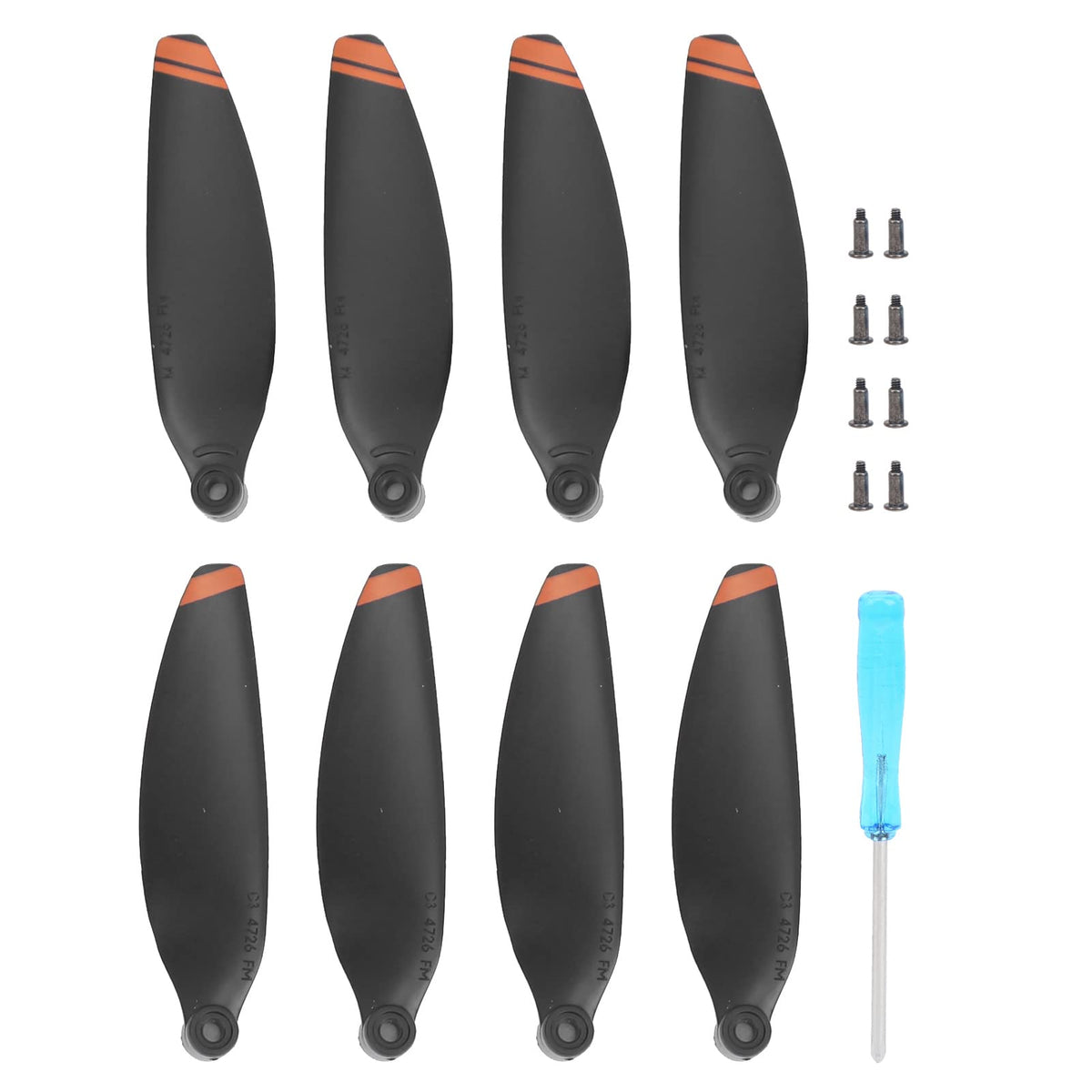 Dilwe 2 Pares de hélices para Drones, Juego de hélices para Drones para PC, Accesorios para Drones compatibles con Mini 2(Naranja)