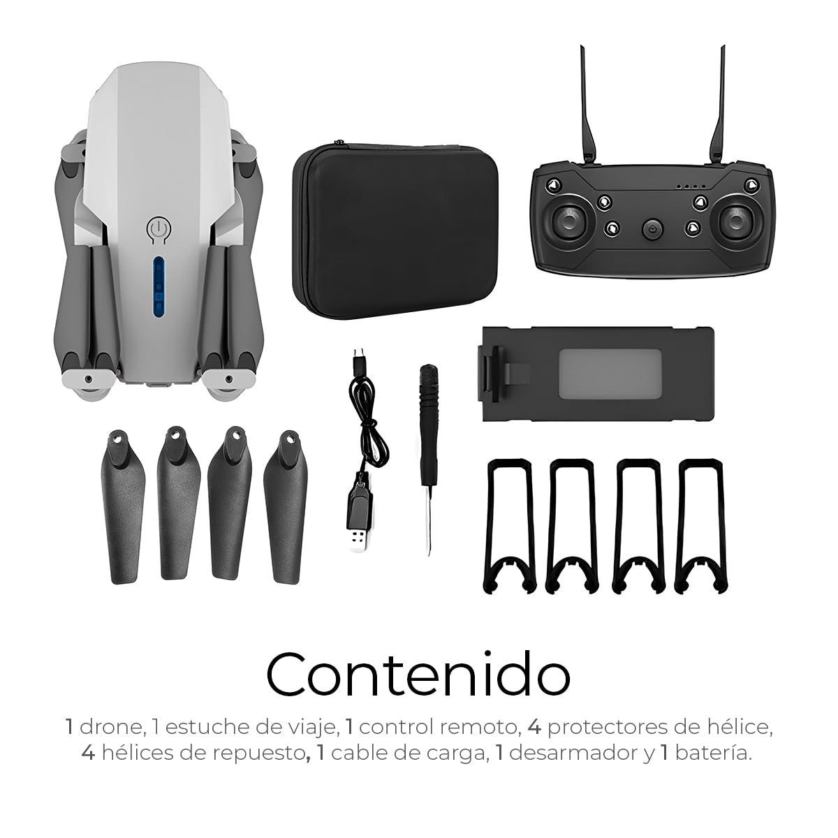 Raganet, Mini Drone Con Cámara Cuadricoptero, Control Remoto Y Estuche