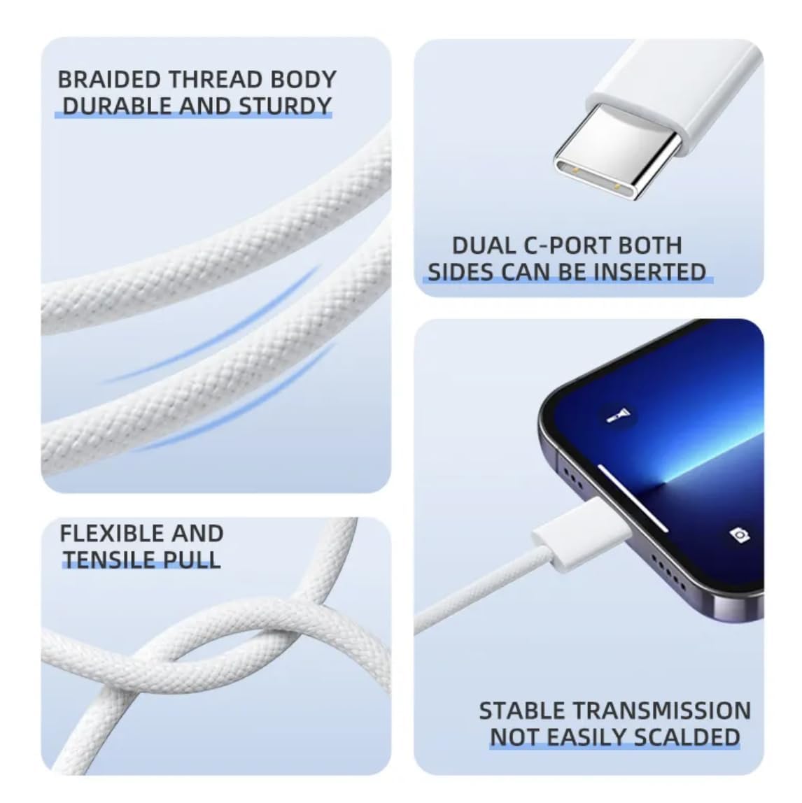 Cargador para Iphone 15, 16, ORIGINAL ,Carga Ultra rapida 35W, cubo y cable trenzado tipo C a C de 1m, compatible con iphone 15, 16 y Ipad Pro y 10, samsung, xiaomi, huawei OEM MFI premium, Mod. 2025