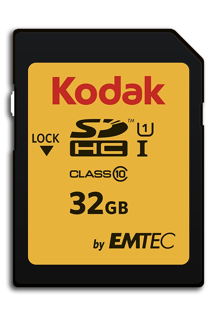 Kodak Tarjeta de Memoria Premium de 32 GB, Velocidad de Lectura de 85 MBs, Velocidad de Escritura de 25 MBs, Compatible con SDHC y SDXC estándar, EKMSD32GHC10K