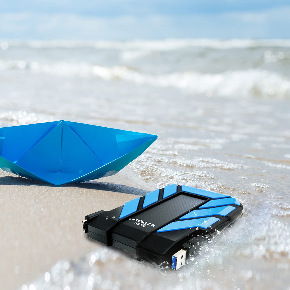 ADATA Disco Duro Externo HDD HD710P, 2 TB, Resistente a golpes,agua y polvo, certificación grado militar, Color Azul