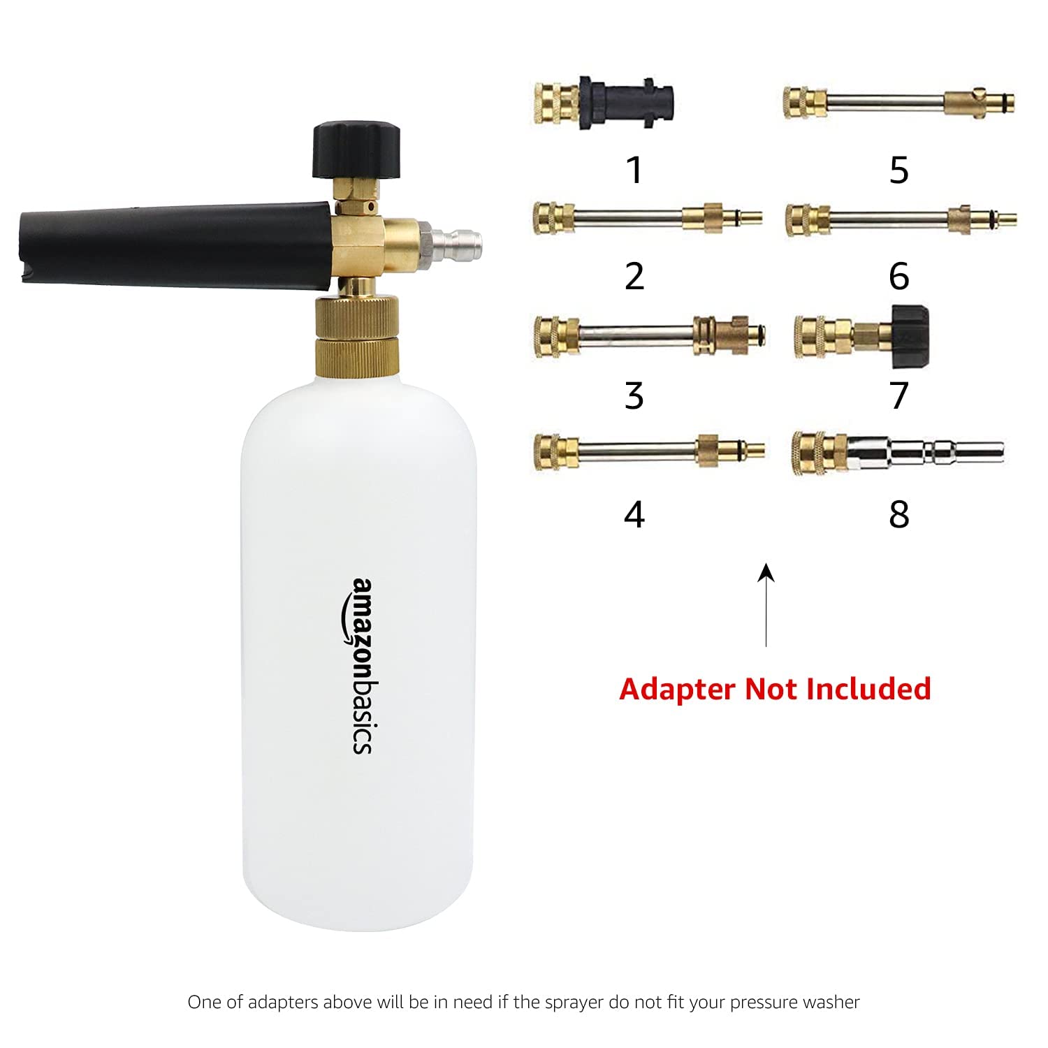 Amazon Basics Cañón de Espuma con Conector Rápido para Lavadora a Presión DS-CW13 1 L