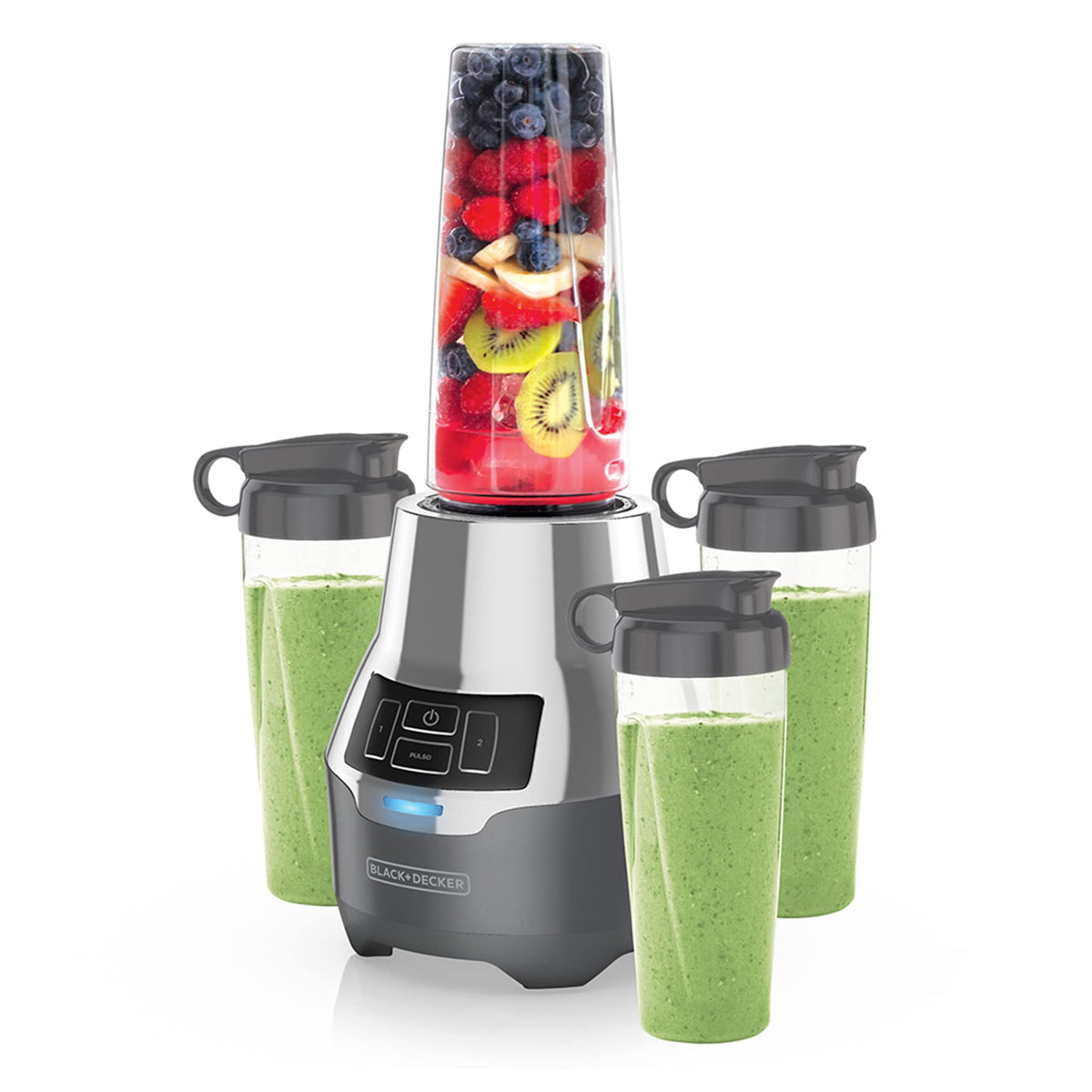 BLACK+DECKER Licuadora Personal Menos Ruidosa. 4 Vasos Personales, PB2004G