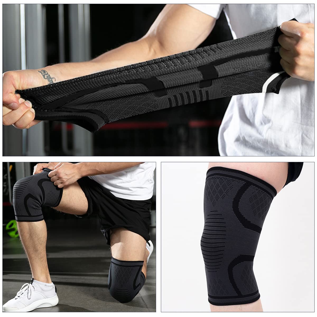 DQST - 1 Par de Rodilleras Deportivas, Rodilleras Elásticas Antideslizantes, Protege tus Rodillas，Adecuado para Voleibol, Baloncesto, GYM, Correr, Ciclismo de Montaña, Deportes Al Aire Libre, etc