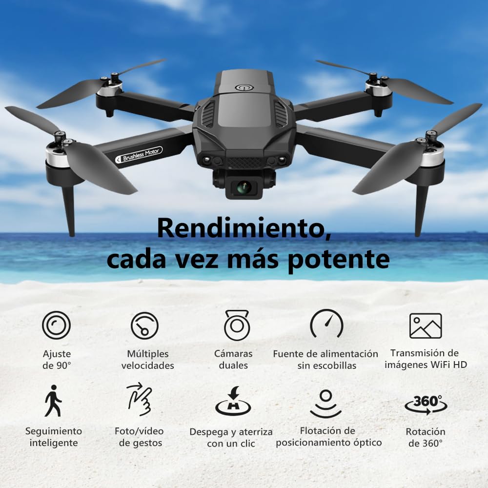 AXNEN Mini Dron Con Cámara 4K,Drones con motor sin escobillas con 3 baterías,Dron FPV portátil plegable,Drone 4K para Principiantes, Adolescentes y Adultos