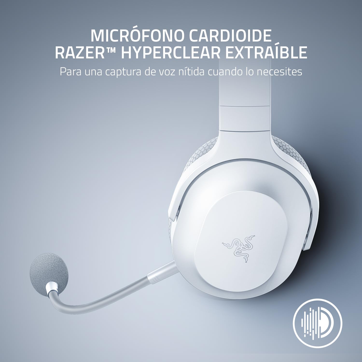 Razer Barracuda X Auriculares Gaming & Móviles Inalámbricos (PC, PlayStation, Switch, Android, iOS): 2.4GHz Inalámbrico + Bluetooth - Ligero - Drivers de 40mm - Micrófono Desmontable - Blanco Mercurio