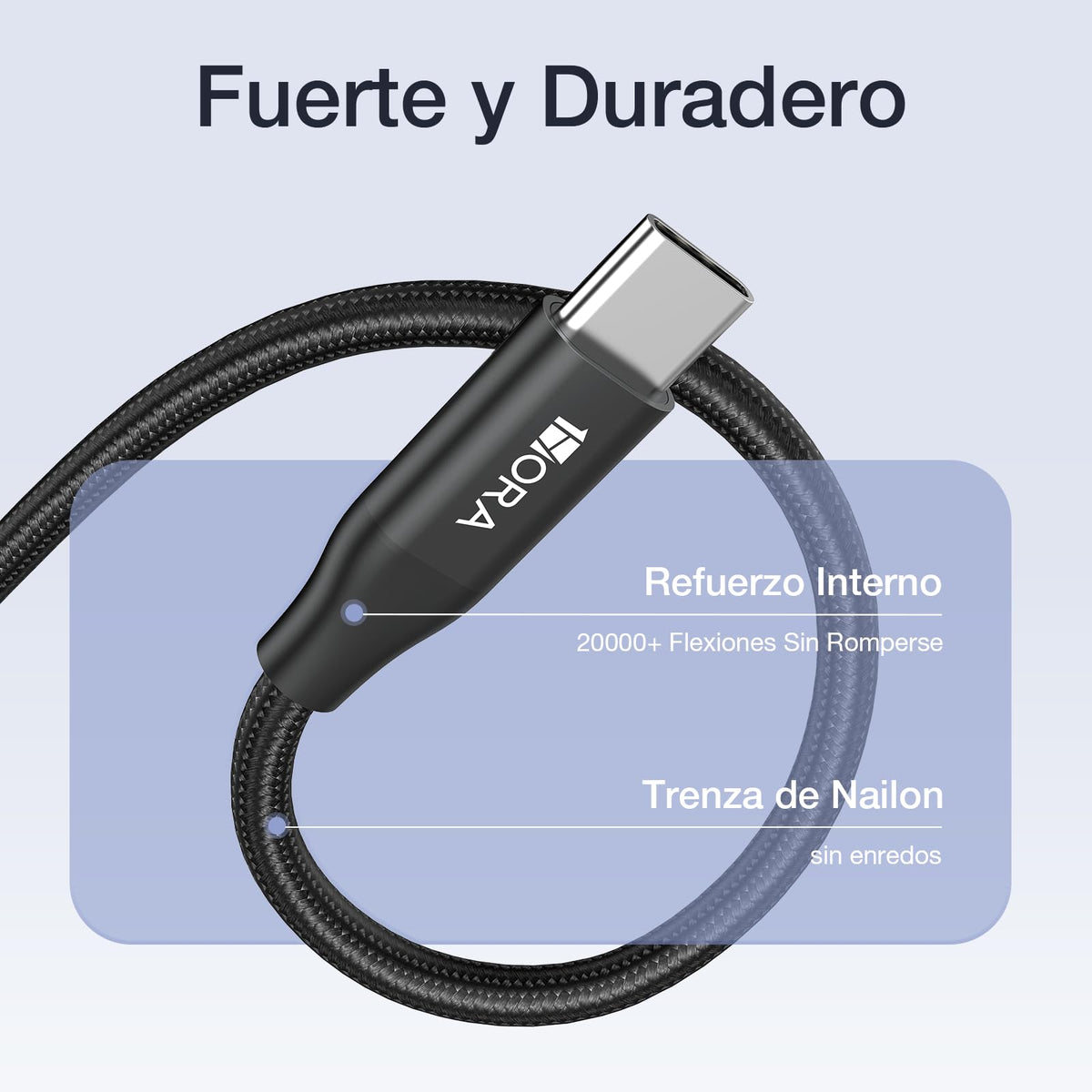 1 Hora 2 Paquete Cable Tipo C Carga Rapida 2M, 3A 60W Cable USB C, Nylon Trenzado, Cable Tipo C a USB C Compatible con iP15, Samsung Galaxy S24 S23 S22, iPad Pro 2021, Airpods, Macbook Air