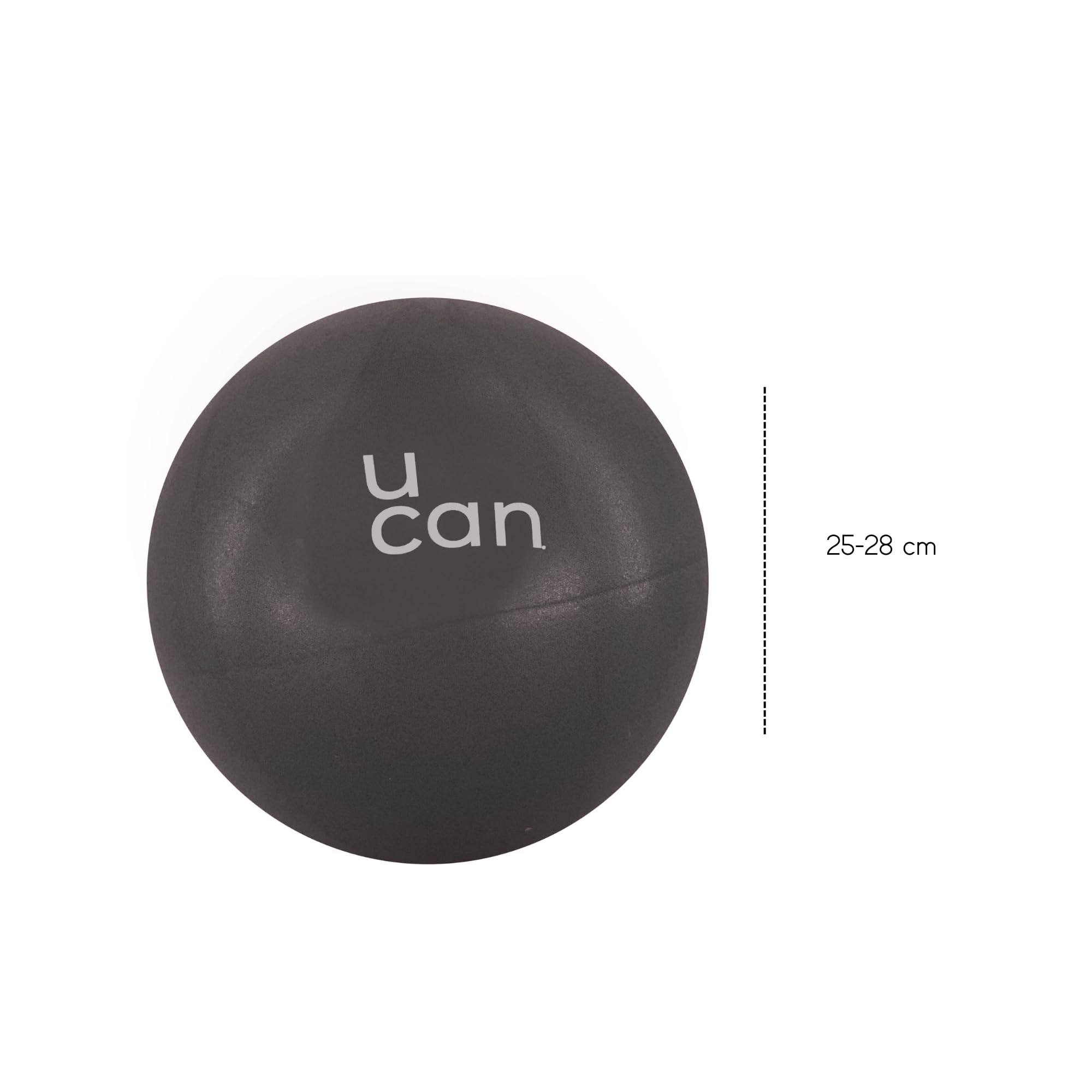 U can - Pelota para Pilates, Barre, Yoga | Tamaño Chica 20-25 cm | Ideal para Ejercicios de Bajo Impacto, Tonificación y Rehabilitación | Material Resistente de Policloruro de Vinilo (Negro)