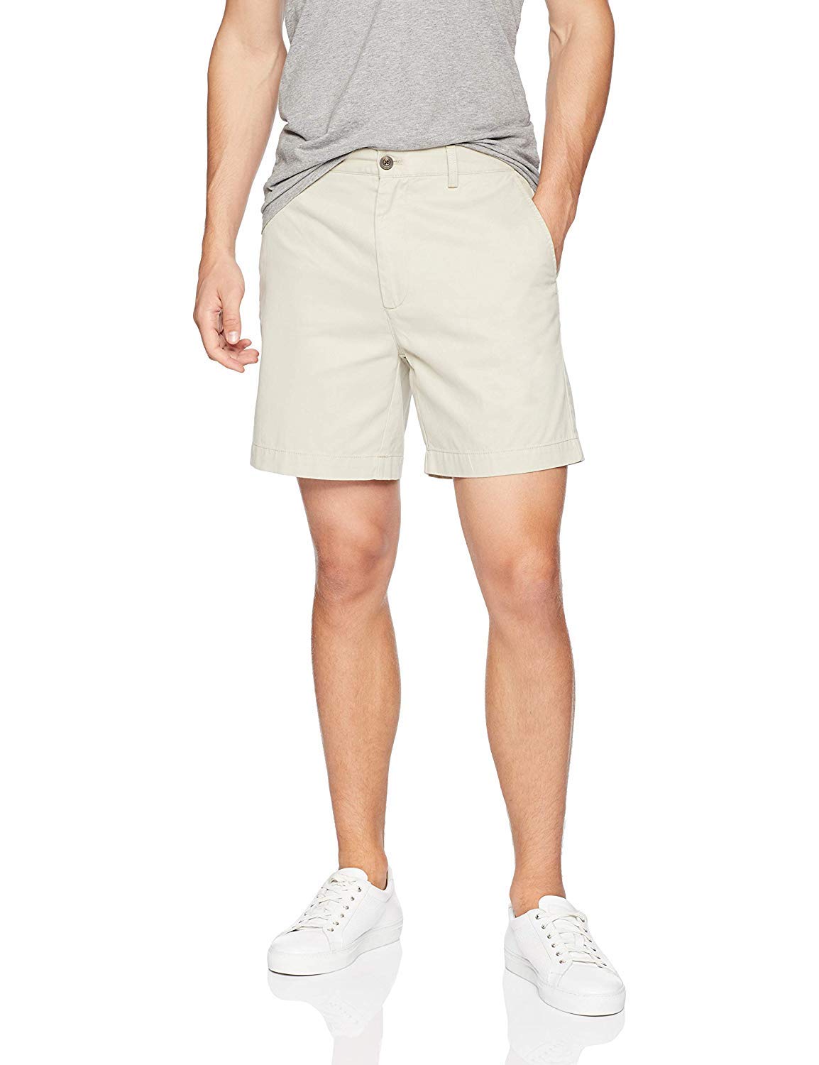 Amazon Essentials - Pantalón corto de corte clásico para hombre, 7 pulgadas, piedra, 34