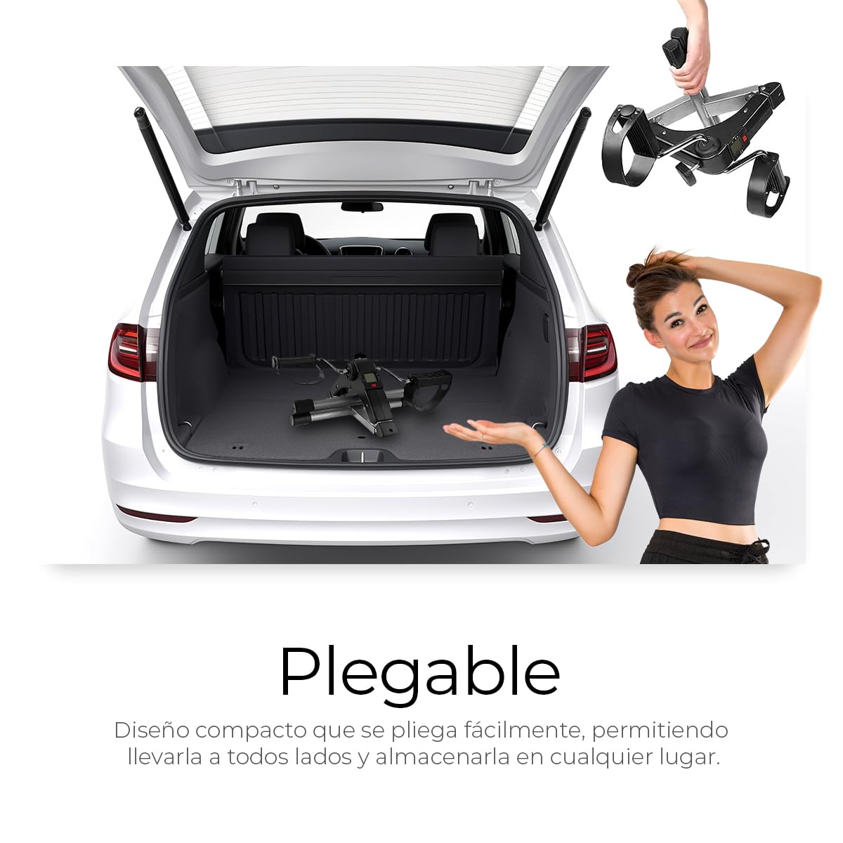 Raganet, Ejercitador de Pedal Fitness, Bicicleta Estática para Entrenamiento de Piernas plegable con Pantalla LED y Resistencia Ajustable, Uso Profesional o del Hogar, Rehabilitación y fortalecimiento