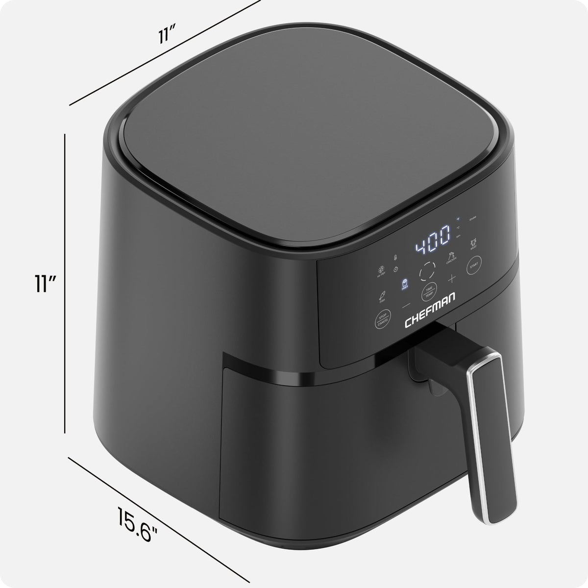 Chefman | Freidora de Aire Digital de 5.7 Litros de capacidad | TurboFry | Control Digital de un solo Toque