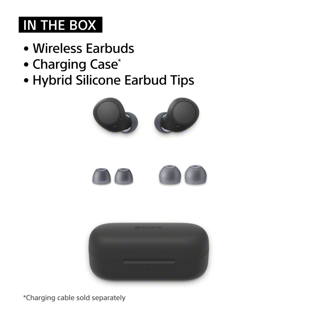 Sony WF-C510 Auriculares Bluetooth intrauditivos, hasta 22 Horas de batería, conexión multipunto, micrófono y Resistencia al Agua, Color Negro