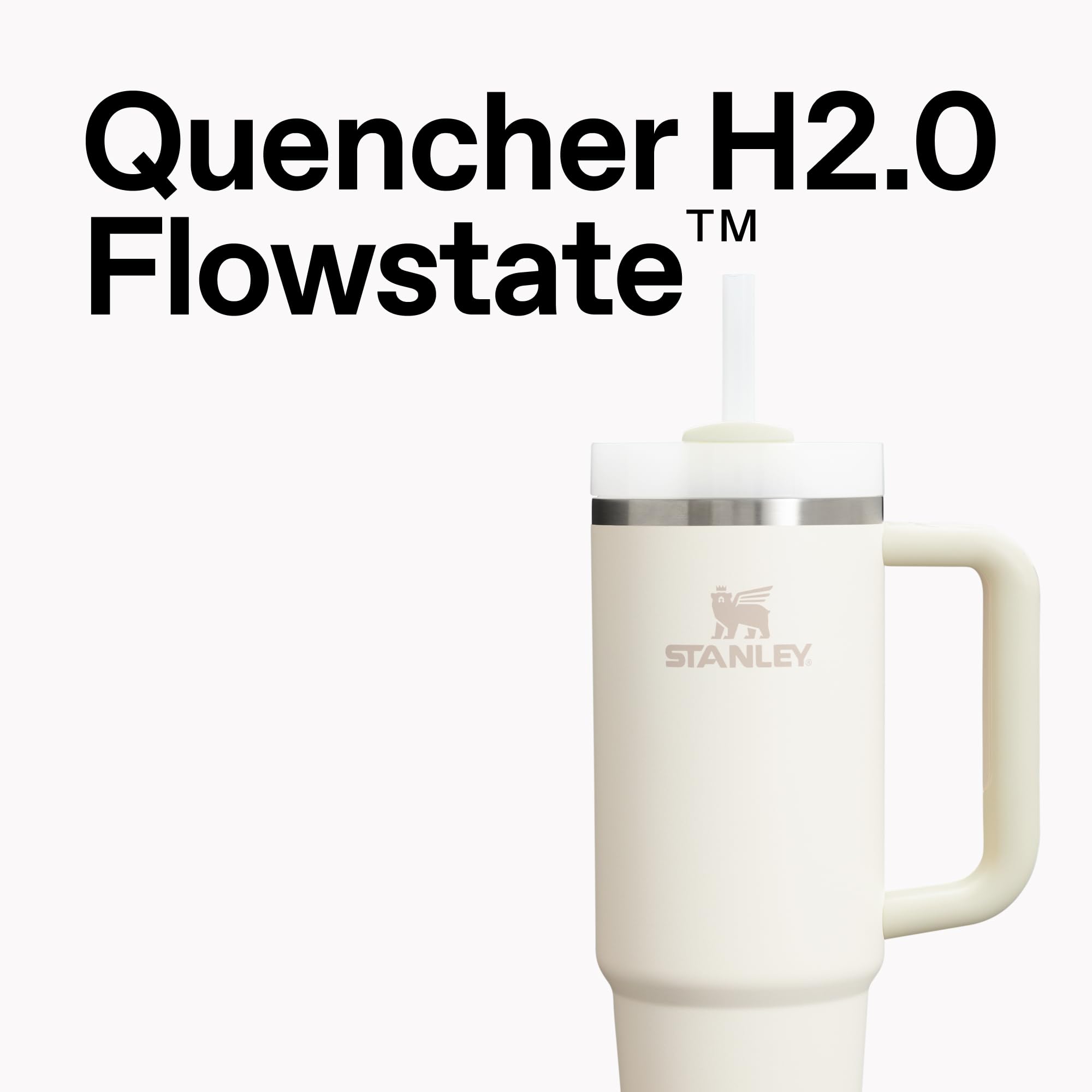 Stanley Quencher H2.0 - Vaso con asa y pajilla de 30 onzas, tapa Flowstate de 3 posiciones, compatible con portavasos para viajes, acero inoxidable con aislamiento, libre de BPA, crepúsculo estriado