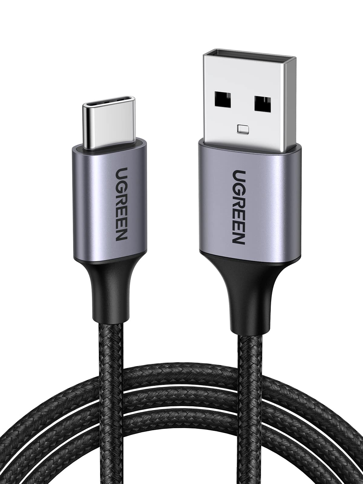 UGREEN 2M Cable USB C a USB A 2.0, 3A Tipo C Carga Rápida con Trenza de Nailon, Compatible con iPhone 16 15 Pro Max Plus, Galaxy S25 S24 S23 S22, Pixel 9 8 7