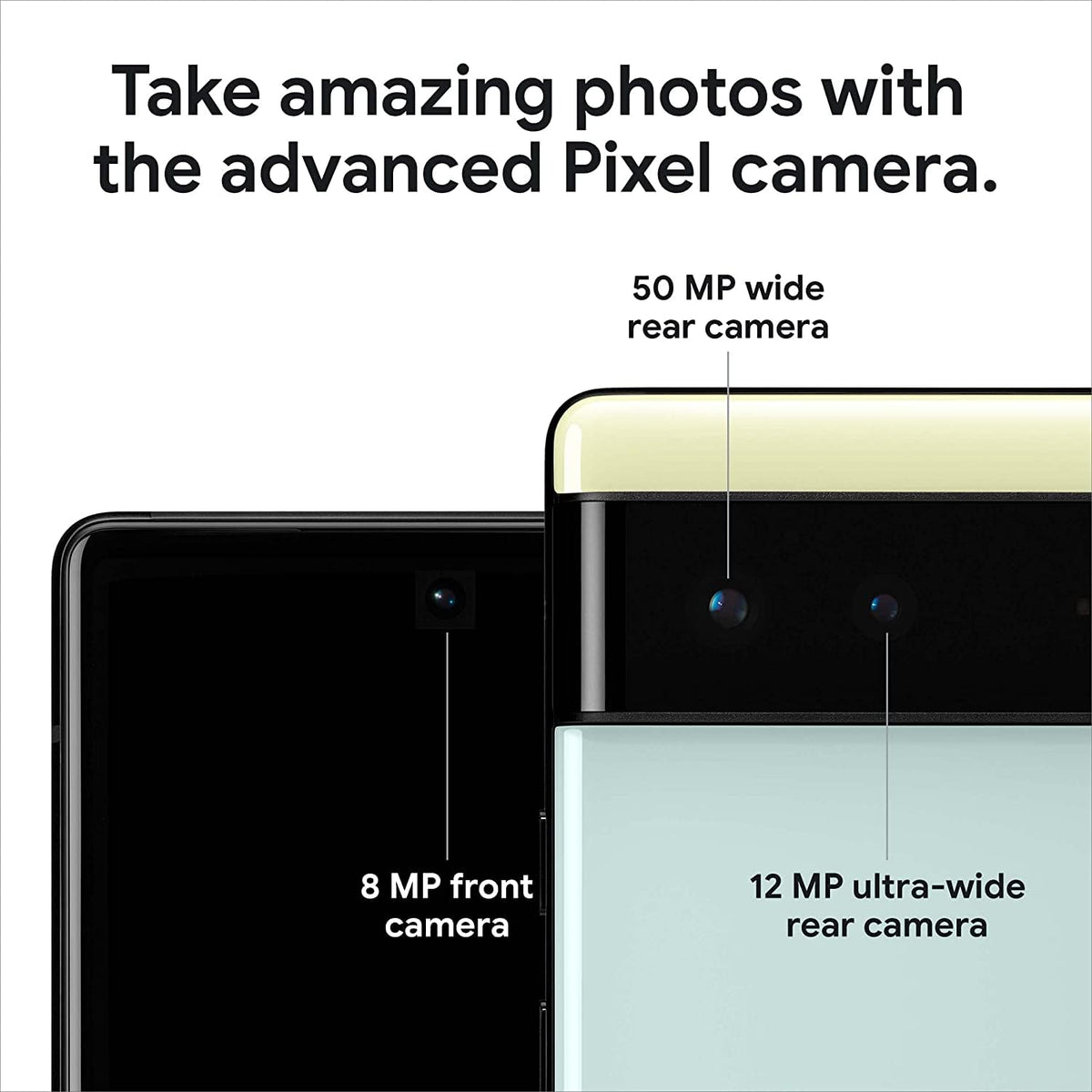 Google Pixel 6 5G - Teléfono Android, smartphone desbloqueado con lente ancho y ultraancho, 128 GB, color negro tormentoso (Stormy Black) (reacondicionado)