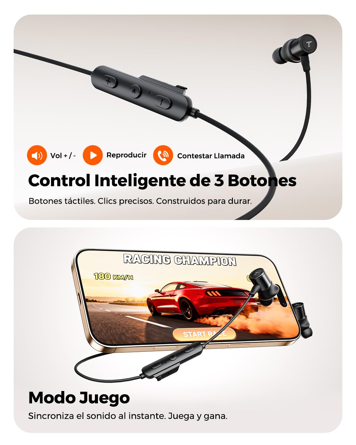 truefree Audífonos Inalámbricos Deportivos con Cuello, 11mm Controlador Dual Magnético, 20H de Duración de Batería, IP67 Resistente al Agua, Carga Rápida, Cancelación de Ruido AI, Baja Latencia