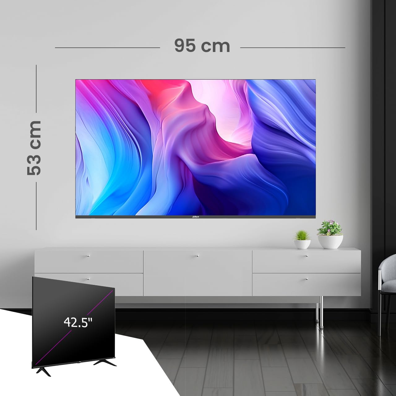 Dahua Smart TV 43” Full HD Android TV | WiFi | Frameless | Youtube, Netflix y Más | HDMI, USB, Bluetooth | Bajo Consumo Energético | Televisión Inteligente