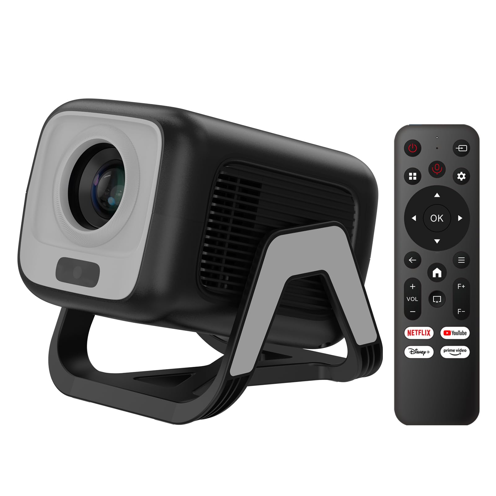 Bettdow Compatible Netflix Licencia Mini Proyector con WiFi y Bluetooth 5.2,Android 13 Proyector Portátil 1080P con Soporte 4K,Auto Keystone,Control Vocal,Netflix/Youtube/Prime Video/D+ Integrado