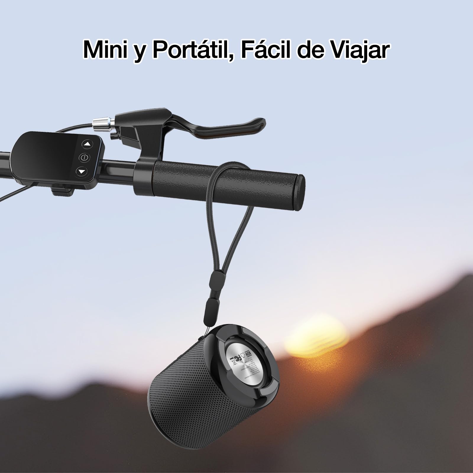 1 Hora Bocina Bluetooth Portatil 5W, Mini Altavoz Inalámbrico con Manos Libres/Micro USB/Radio FM/TF, Compatible con Phone, Tablet, Computadores, Ideal para Viajar, Campear, Negro