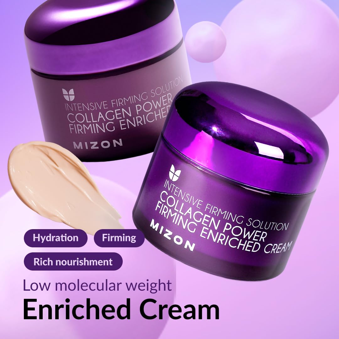 MIZON Crema Hidratante Facial con Colágeno 50 ml - crema facial antiarrugas reafirmante y nutritiva - skincare coreano para piel mixta y madura