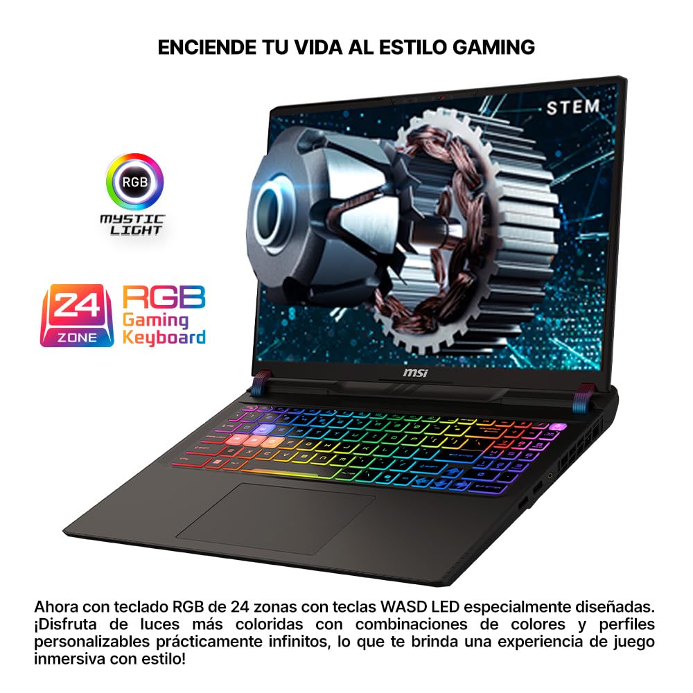 MSI Laptop Gaming Vector 16 HX AI NVIDIA GeForce RTX 5080 Intel® Core™ Ultra 9 275HX 16GB RAM 1TB SSD 16" QHD+240Hz/Teclado en español/2 años de garantía