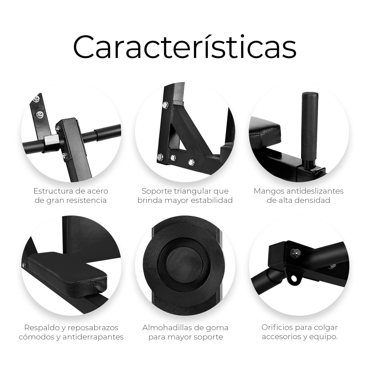 Raganet, Barra de Dominadas, Home Gym 8 Ejercicios En 1, Soporta 400kg, Gimnasio en Casa, Fortalece Espalda Brazos y Mas, para Pared y Piso, Uso Rudo Fácil Instalación (Negro)