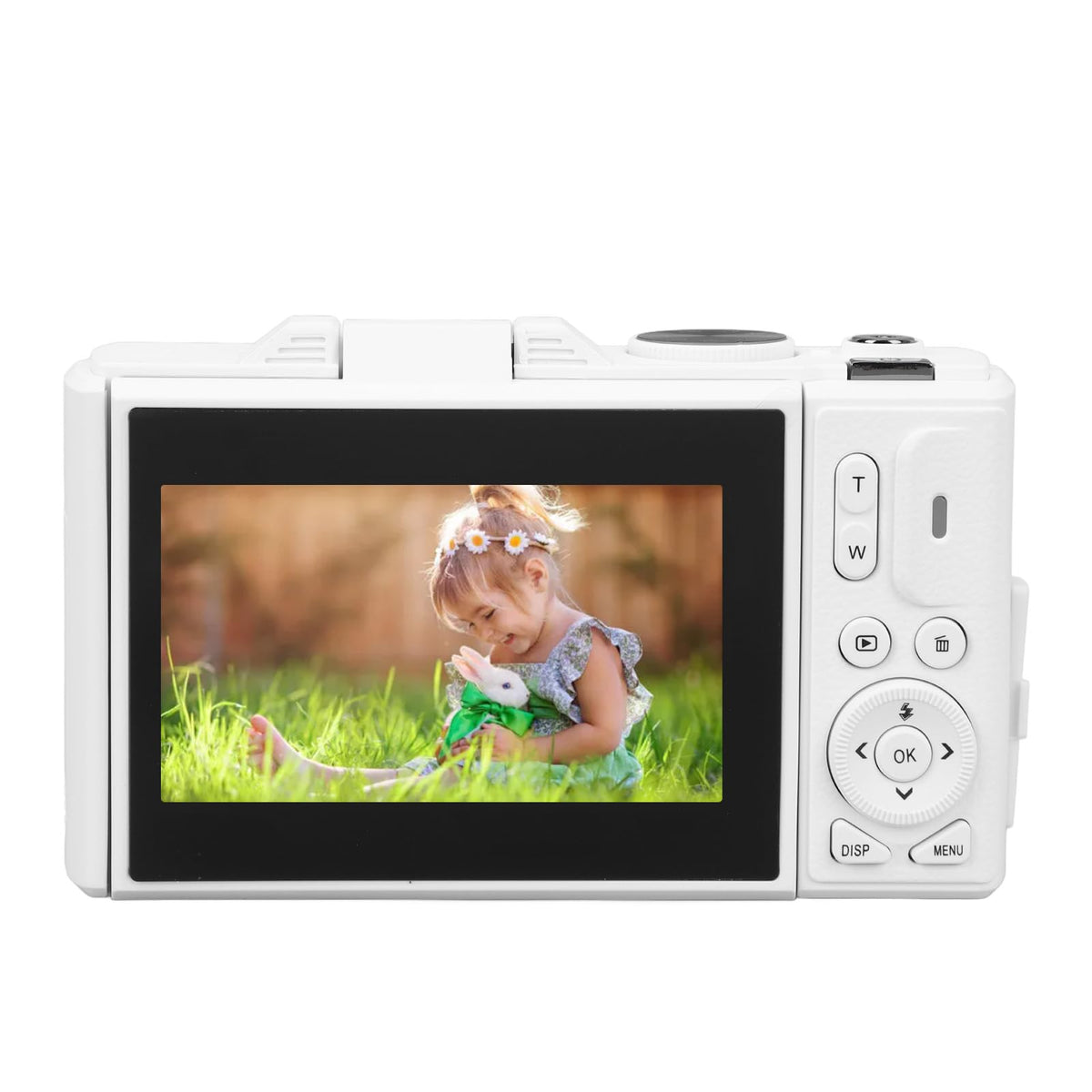 Dpofirs Cámara Digital de 64MP, Cámara de Vlogging 4K, Cámara de Enfoque Automático con Zoom de 18X, Cámara Pequeña Compacta con Pantalla Abatible de 3 Pulgadas, Cámara Pequeña para